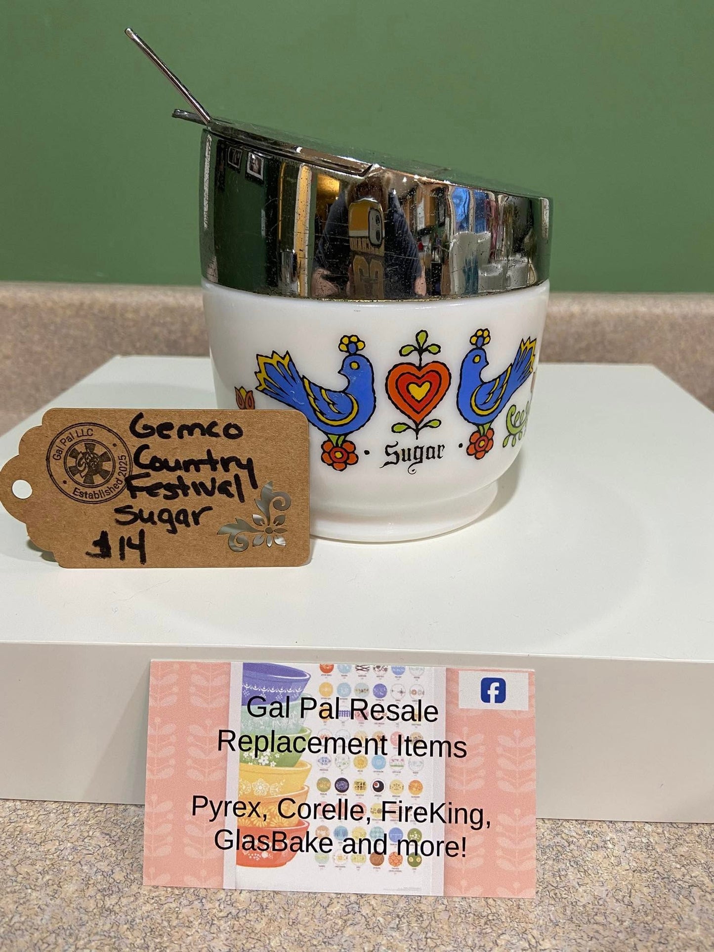 GEMCO COUNTRY FESTIVAL SUGAR BOWL WITH SPOON