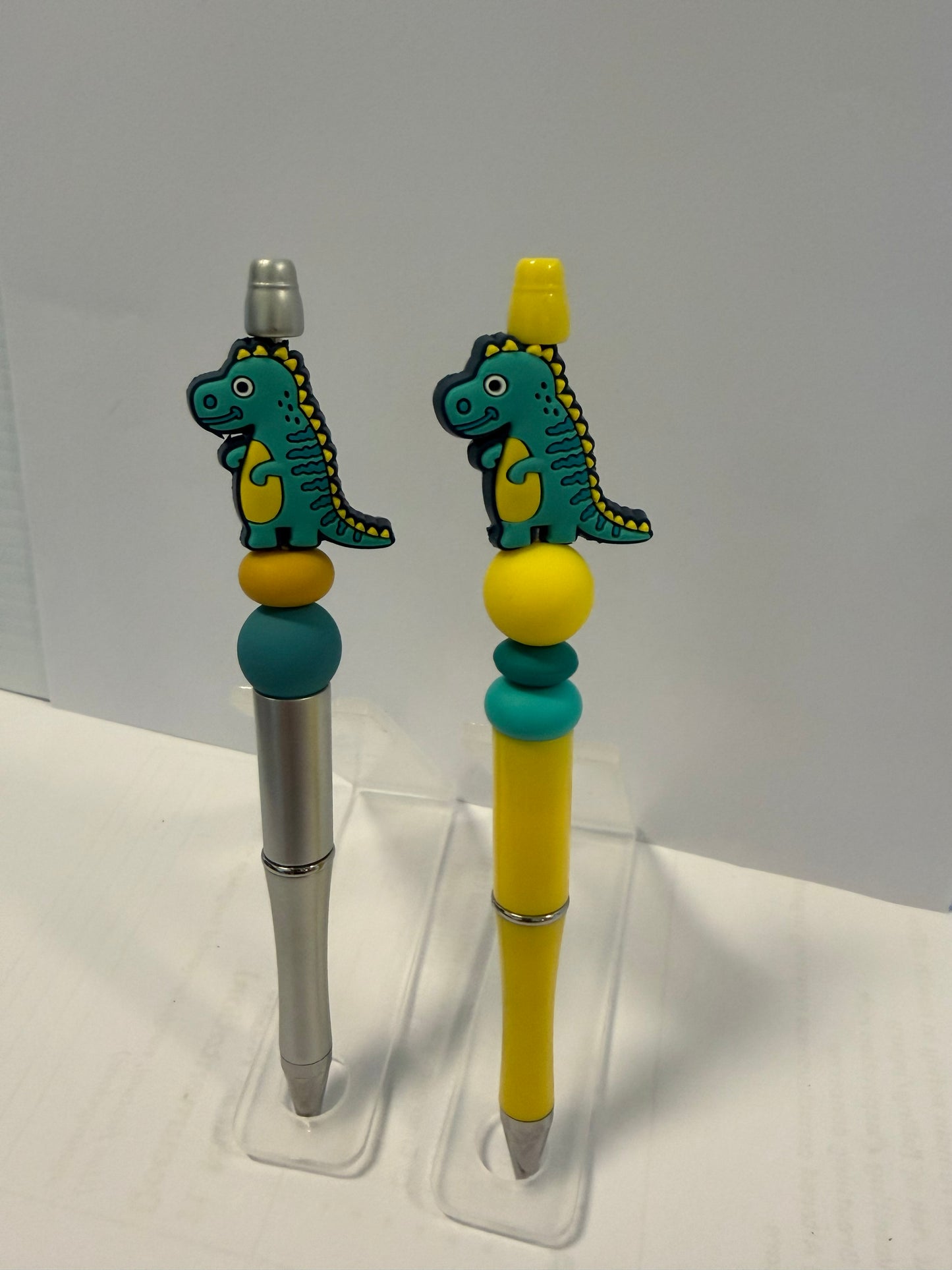 Dinosaur, Teal with Silver