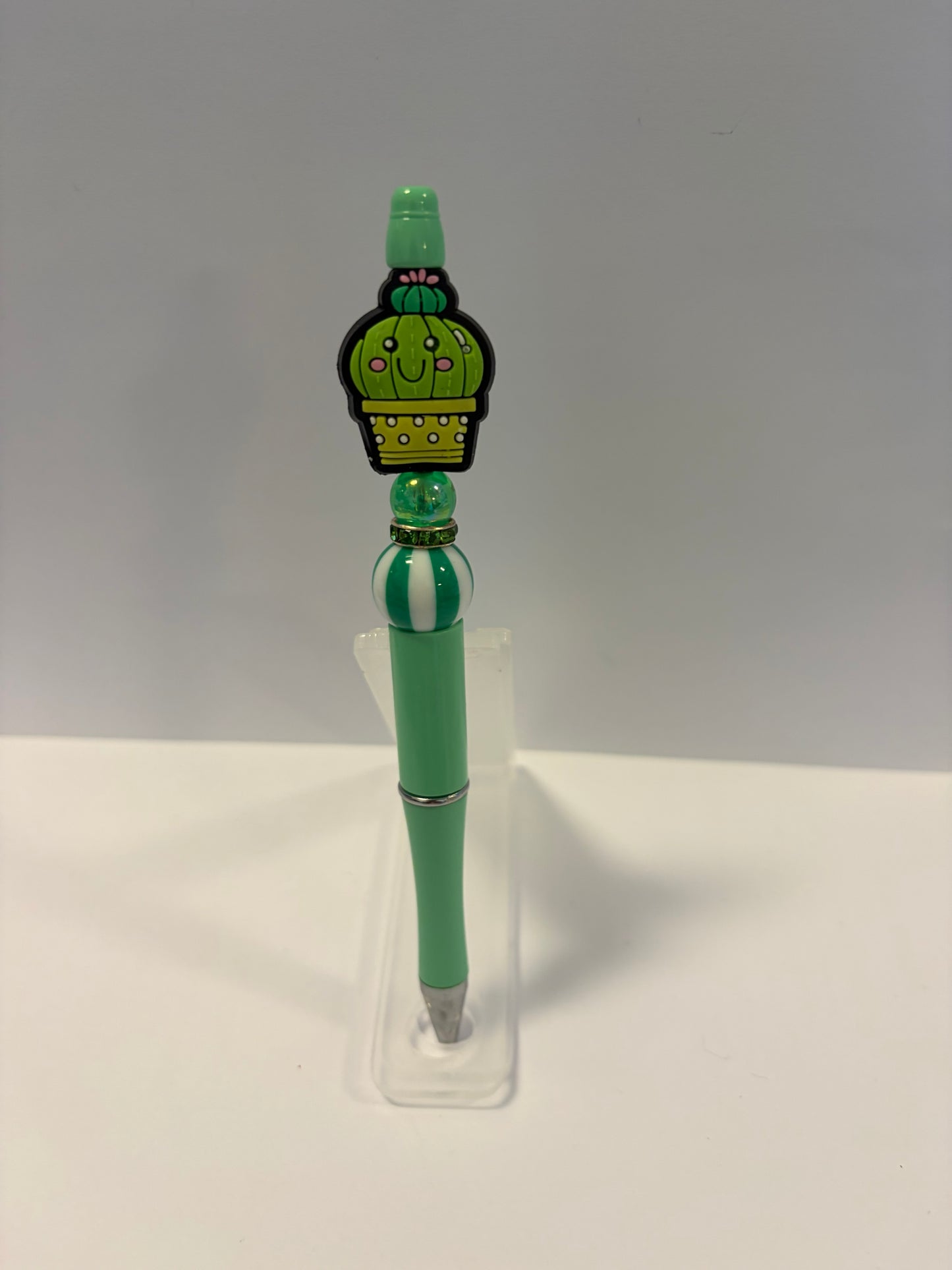 Cactus with Green and White Bead
