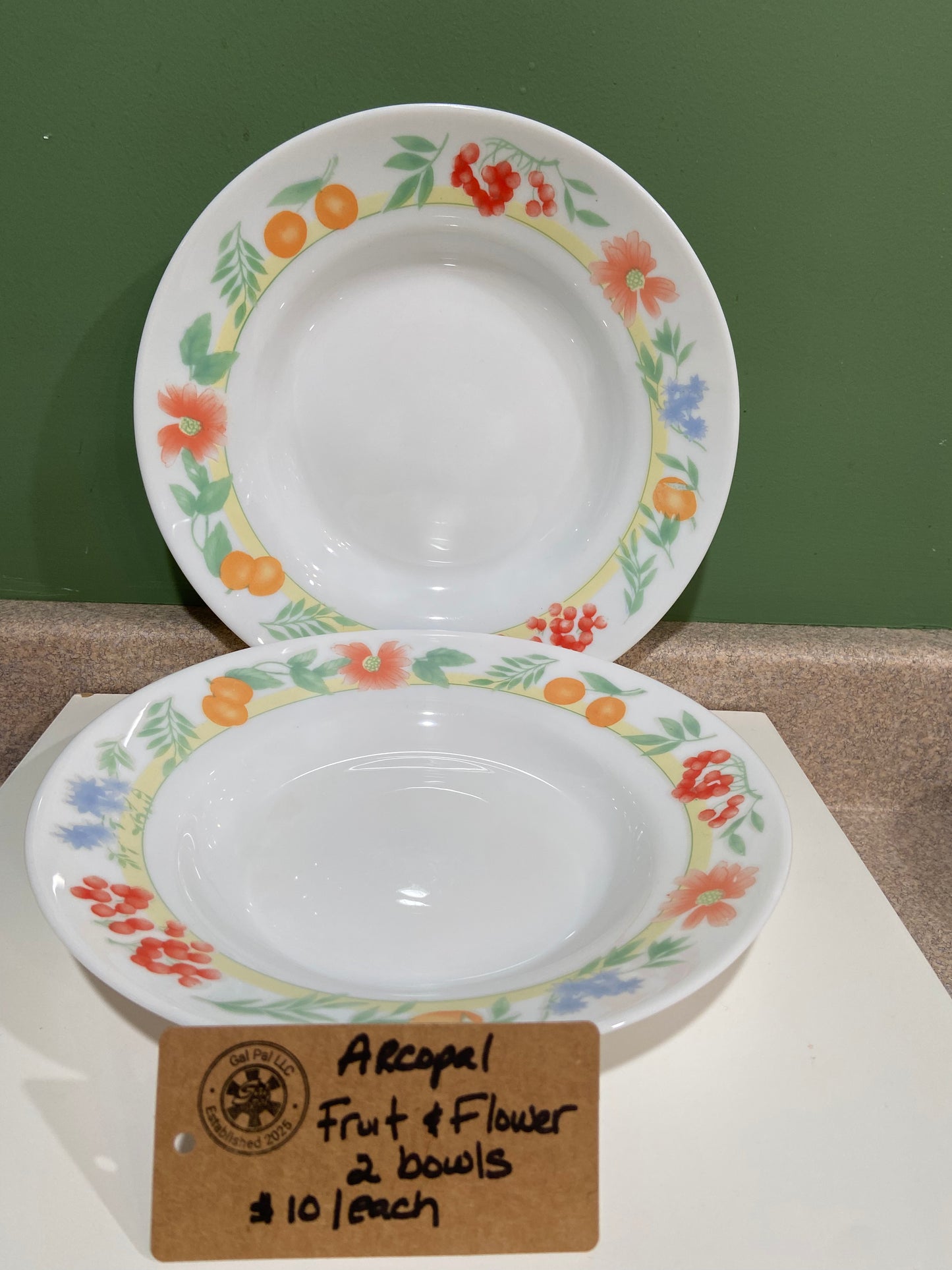 ARCOPAL FRANCE FRUIT AND FLOWER BOWLS