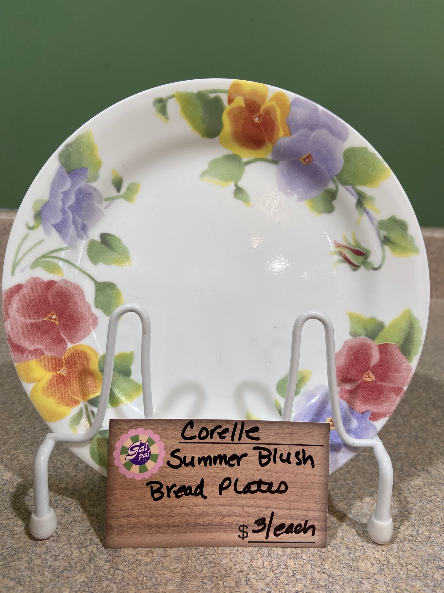 CORELLE SUMMER BLUSH BREAD PLATE