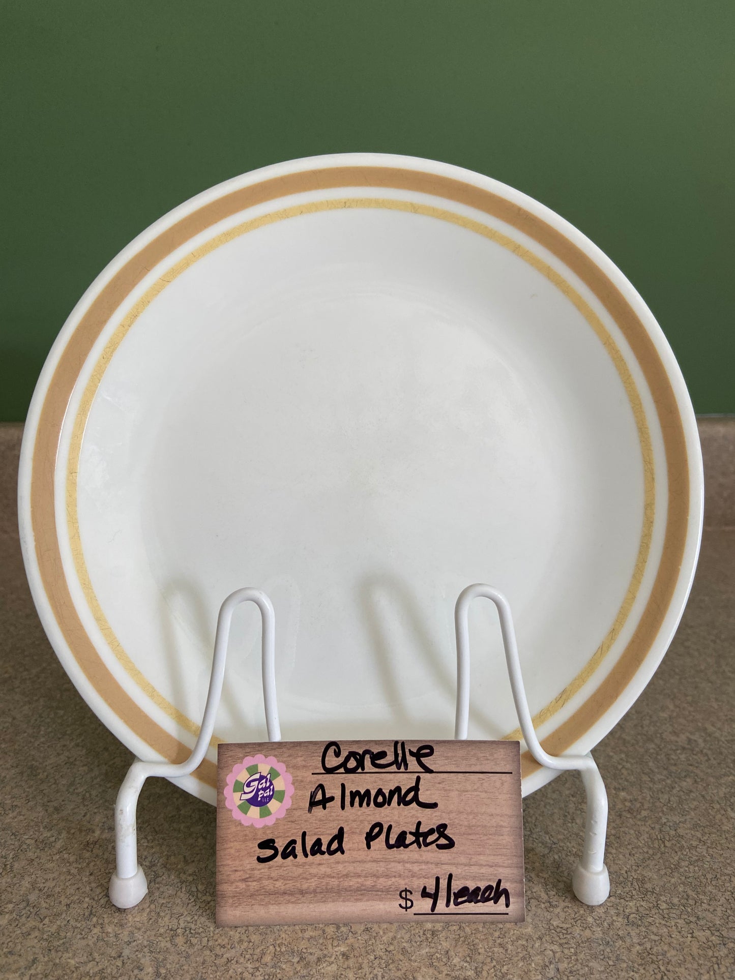 CORELLE ALMOND SALAD PLATES