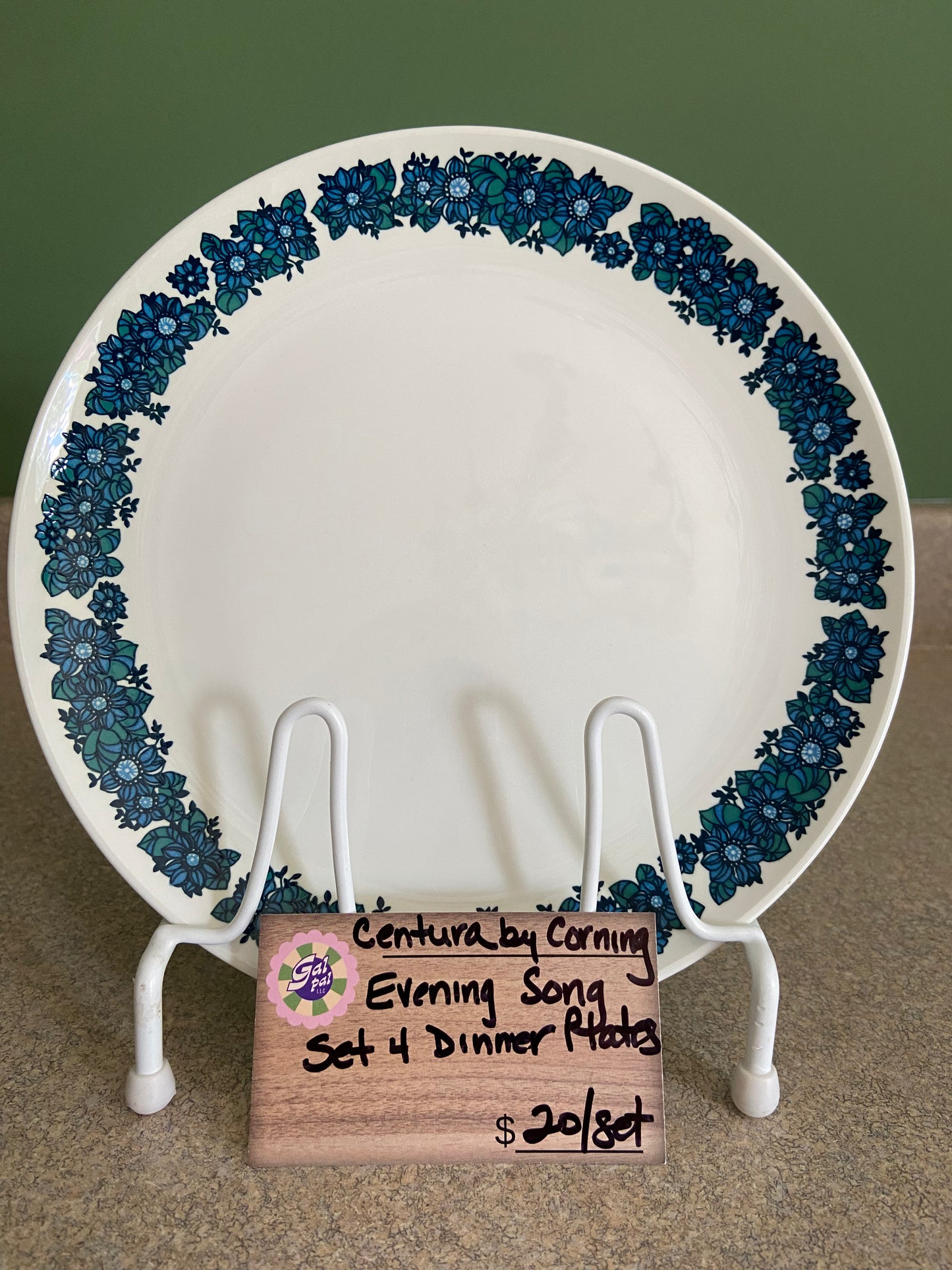 CENTURA BY CORNING EVENING SONG SET OF 4 DINNER PLATES