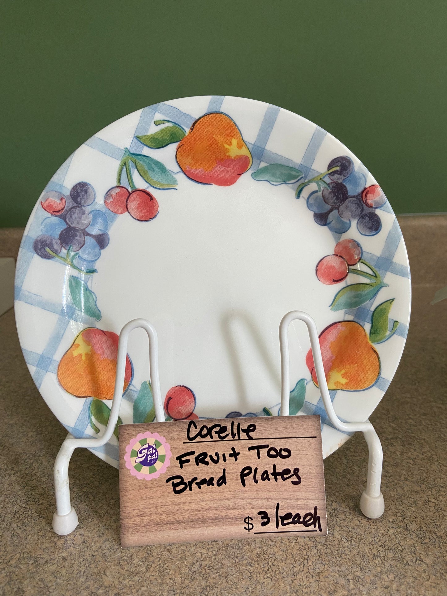 CORELLE FRUIT TOO BREAD PLATES