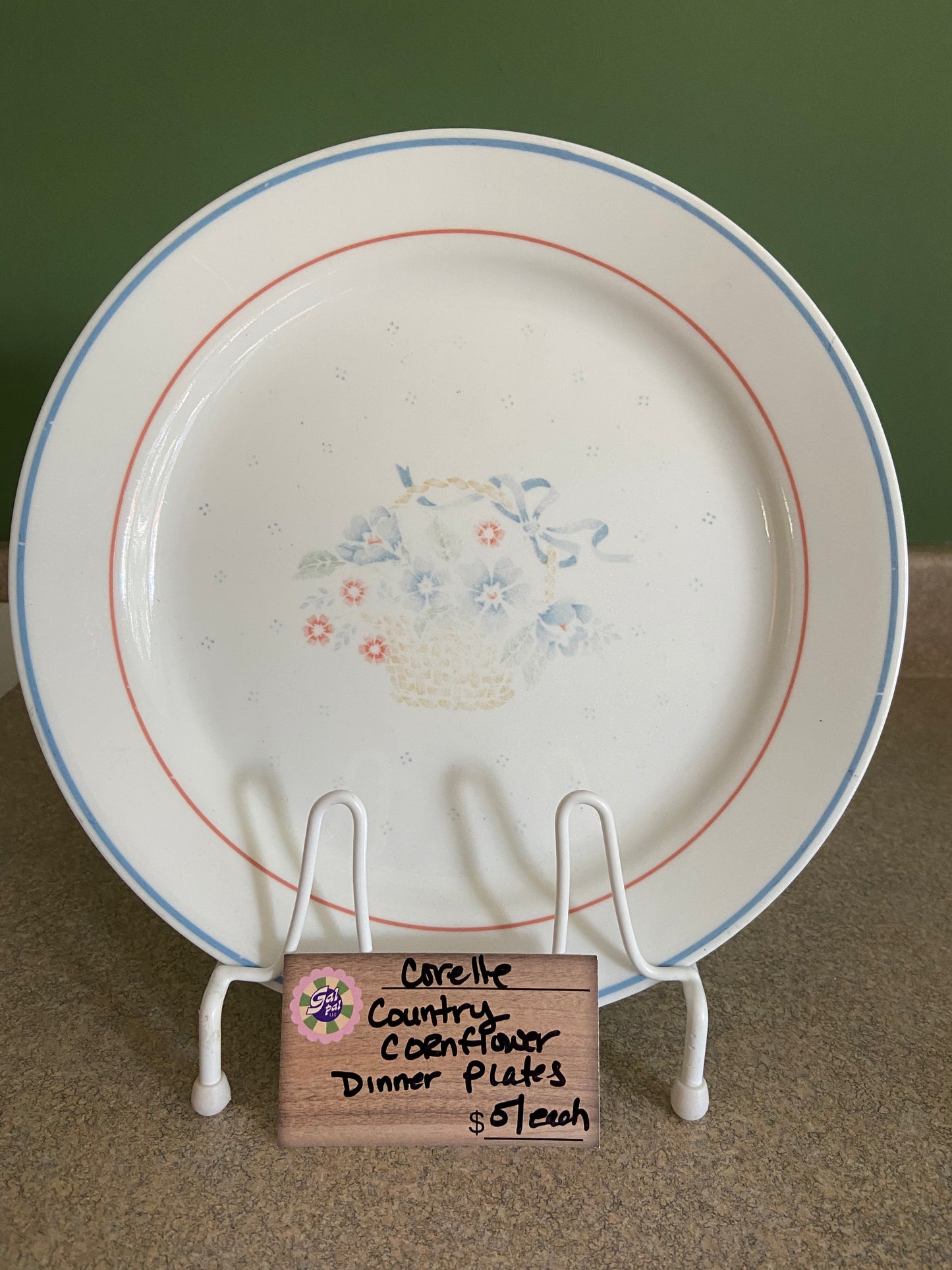 CORELLE COUNTRY CORNFLOWER DINNER PLATES