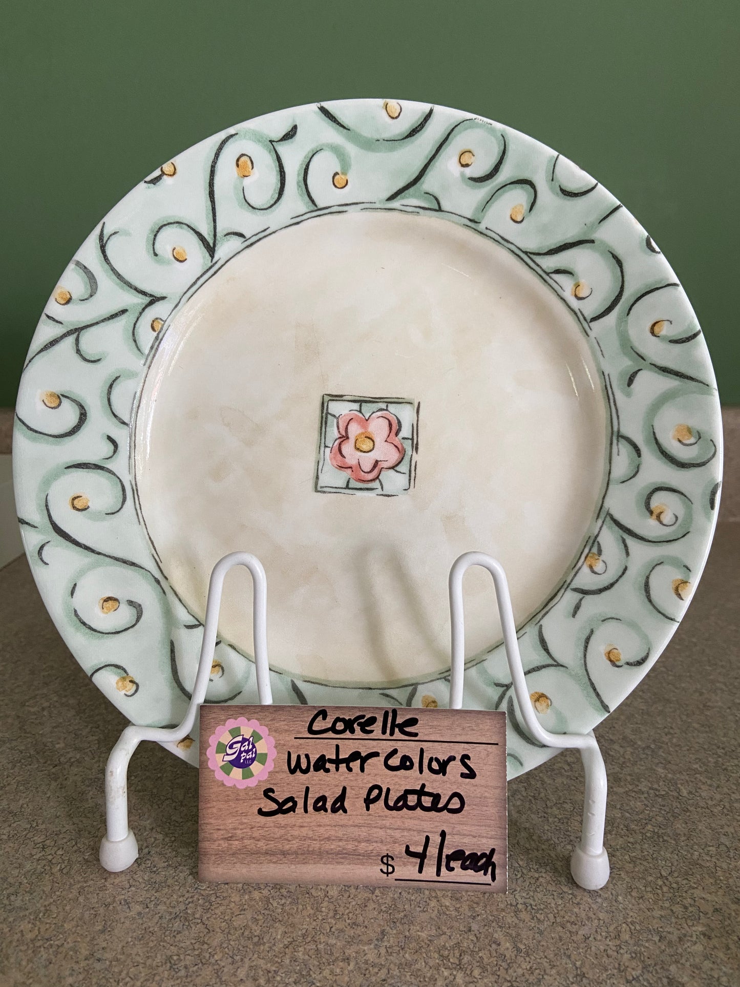 CORELLE WATERCOLORS SALAD PLATES
