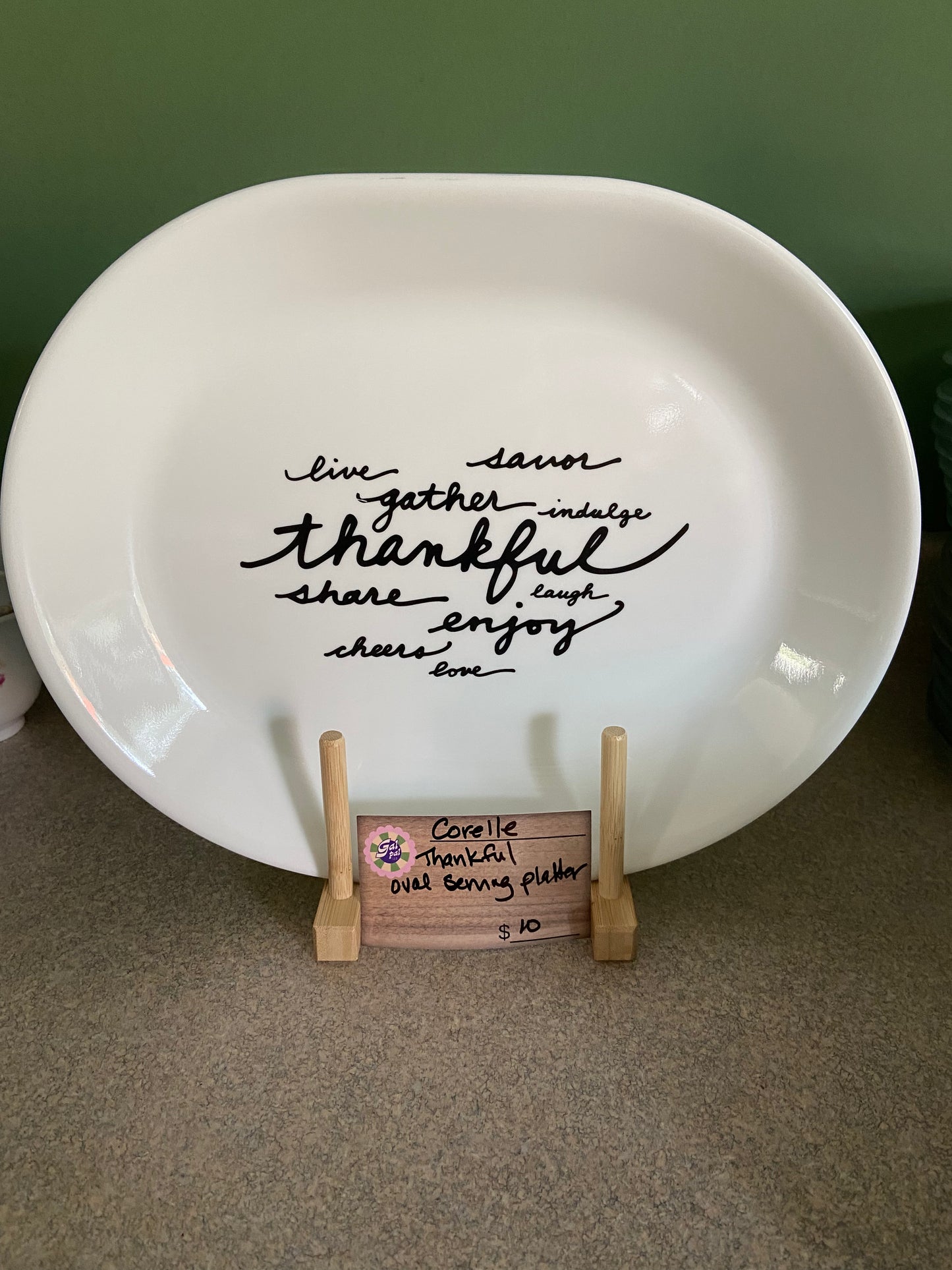 CORELLE THANKFUL OVAL SERVING PLATTER