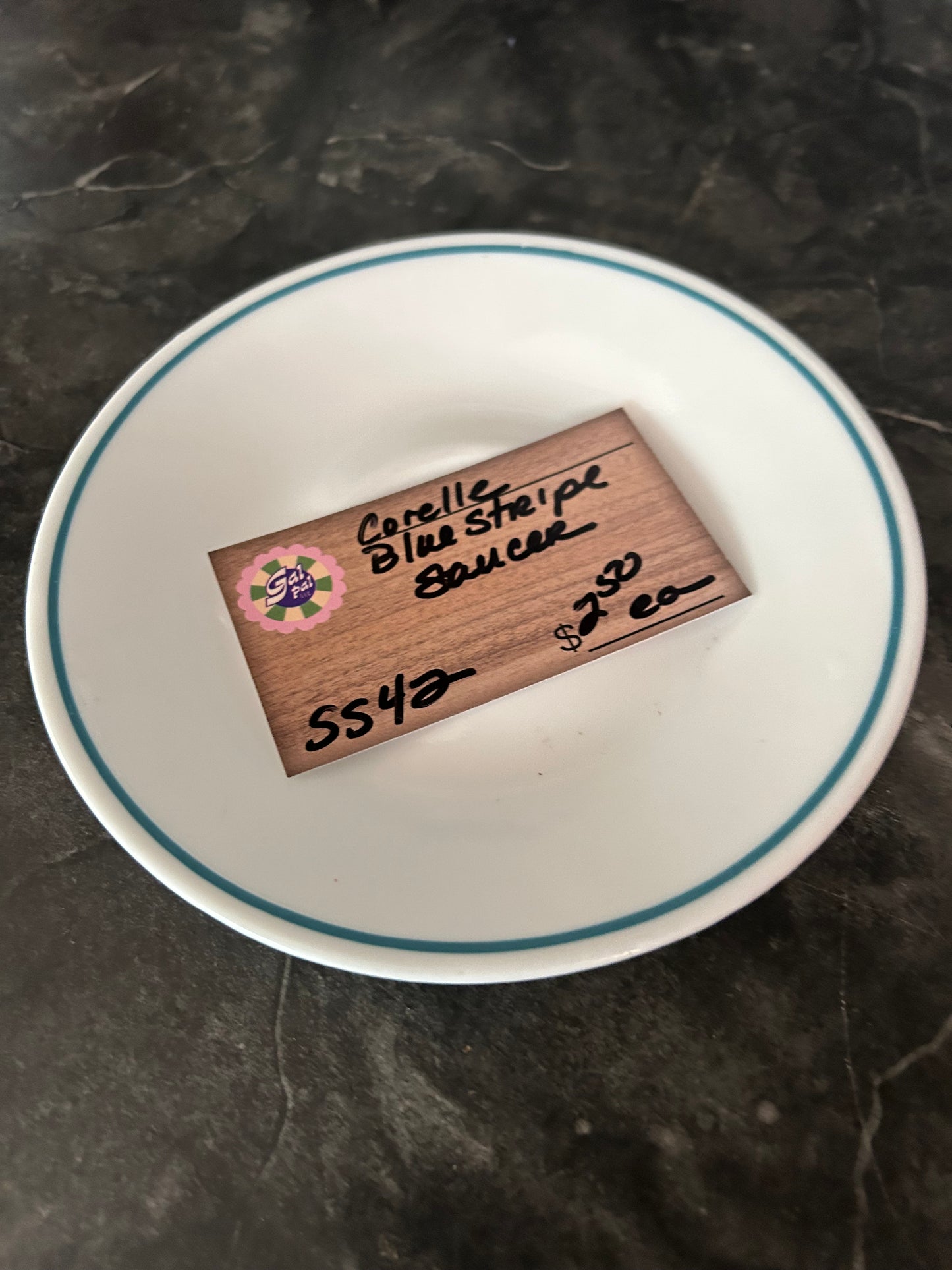 CORELLE BLUE STRIPE SAUCER