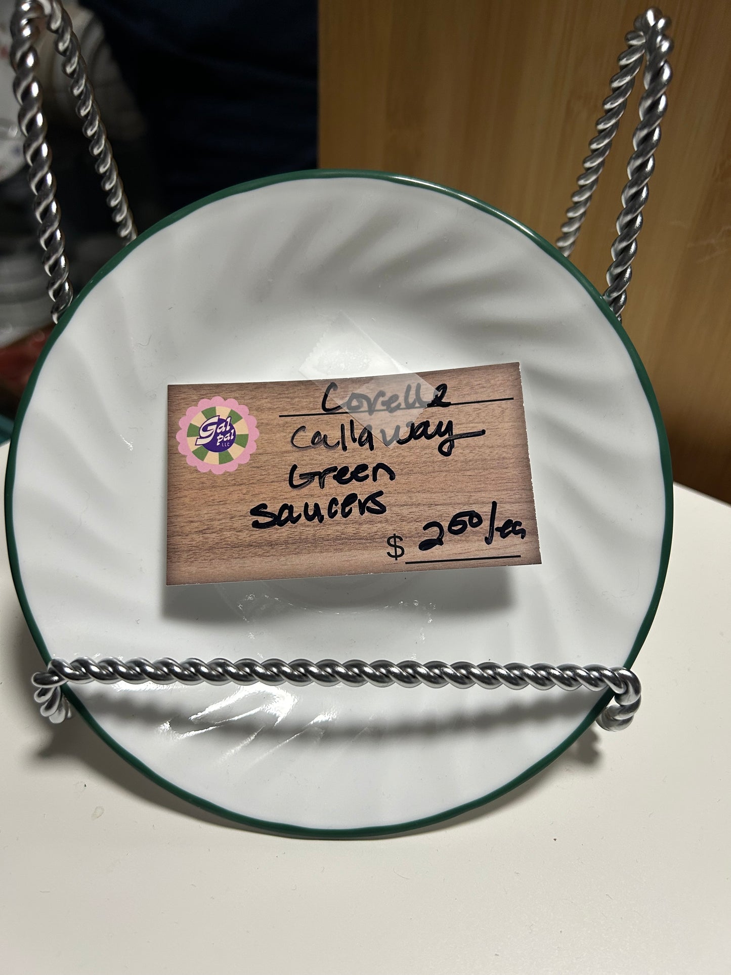 CORELLE CALLAWAY GREEN SAUCERS