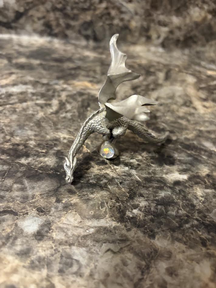 RAWCLIFFE PEWTER WINGED DRAGON 1985 DIVING DRAGON