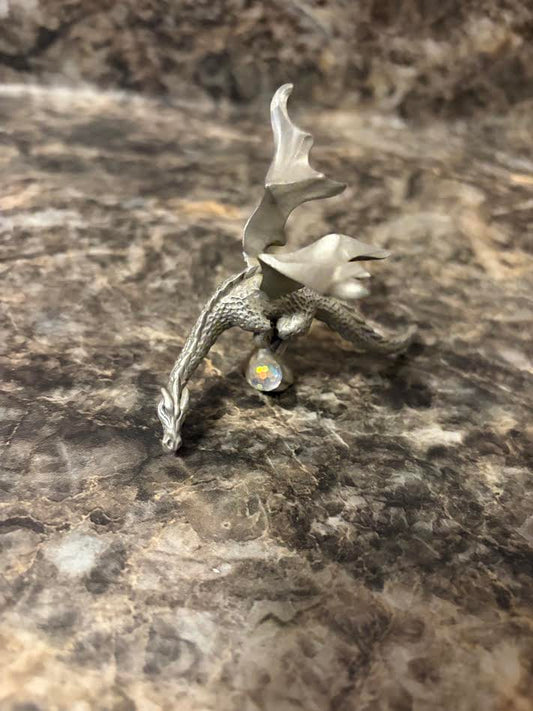 RAWCLIFFE PEWTER WINGED DRAGON 1985 DIVING DRAGON