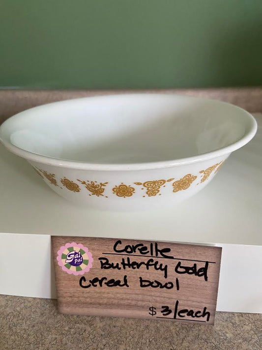 CORELLE BUTTERFLY GOLD CEREAL BOWL