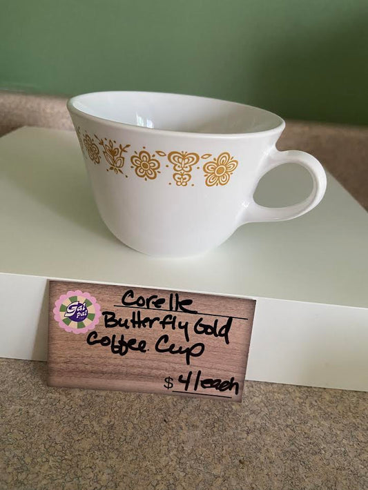 CORELLE BUTTERFLY GOLD COFFEE CUP