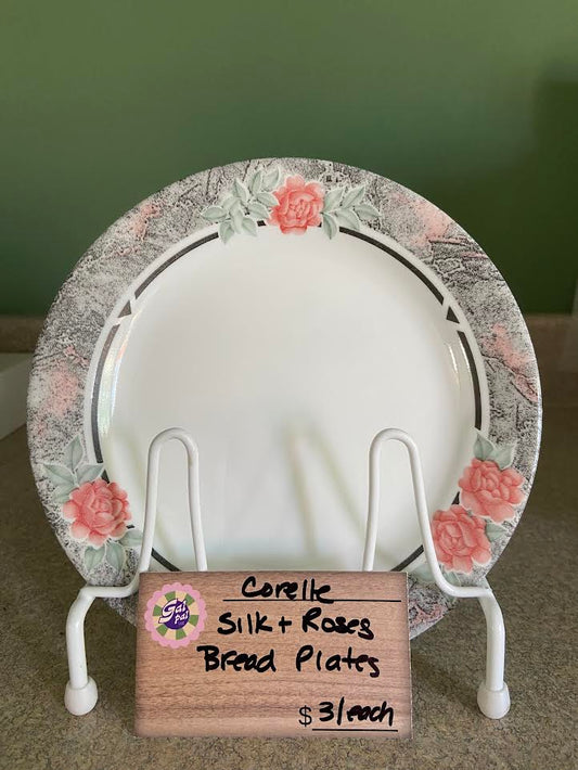 CORELLE SILK AND ROSES BREAD PLATE