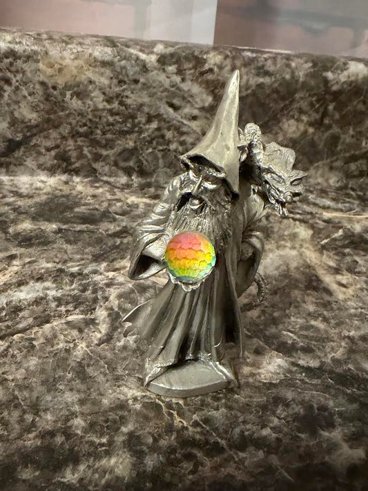 SUPERIOR MODEL PERTH PEWTER DARK LORD WIZARD WITH DRAGON