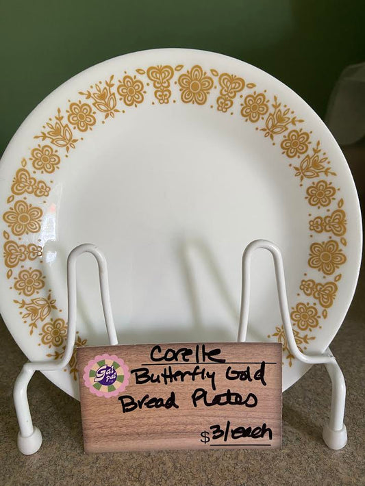 CORELLE BUTTERFLY GOLD BREAD PLATE
