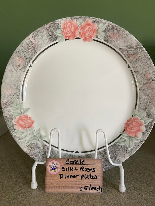 CORELLE SILK AND ROSES DINNER PLATE