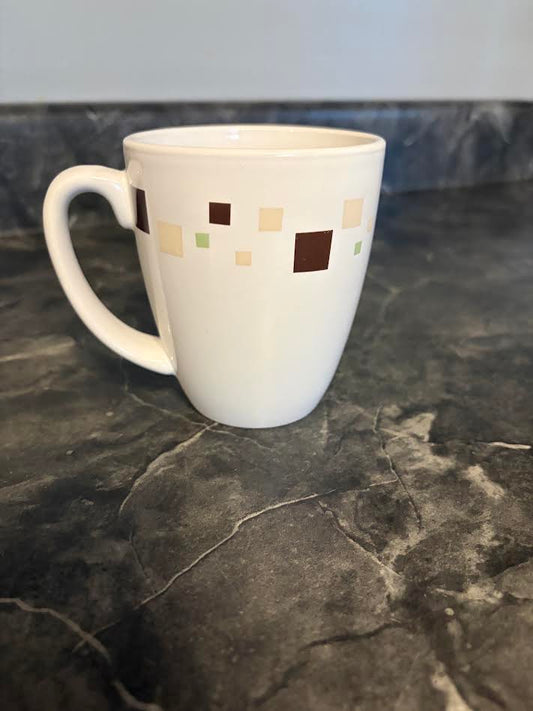 CORELLE STONEWARE GEOMETRIC COFFEE MUG