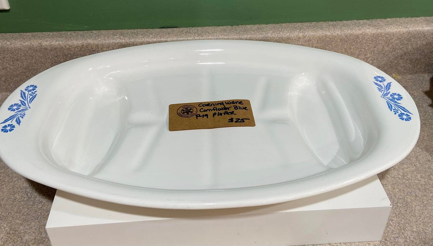 CORNINGWARE CORNFLOWER BLUE P-19 PLATTER