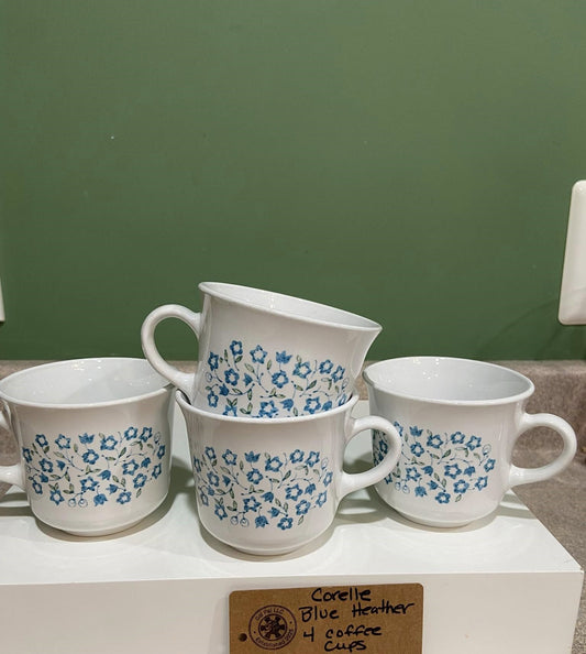 CORELLE BLUE HEATHER COFFEE CUPS