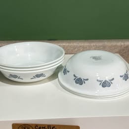 CORELLE BLUE HEART SMALL BOWLS (6)