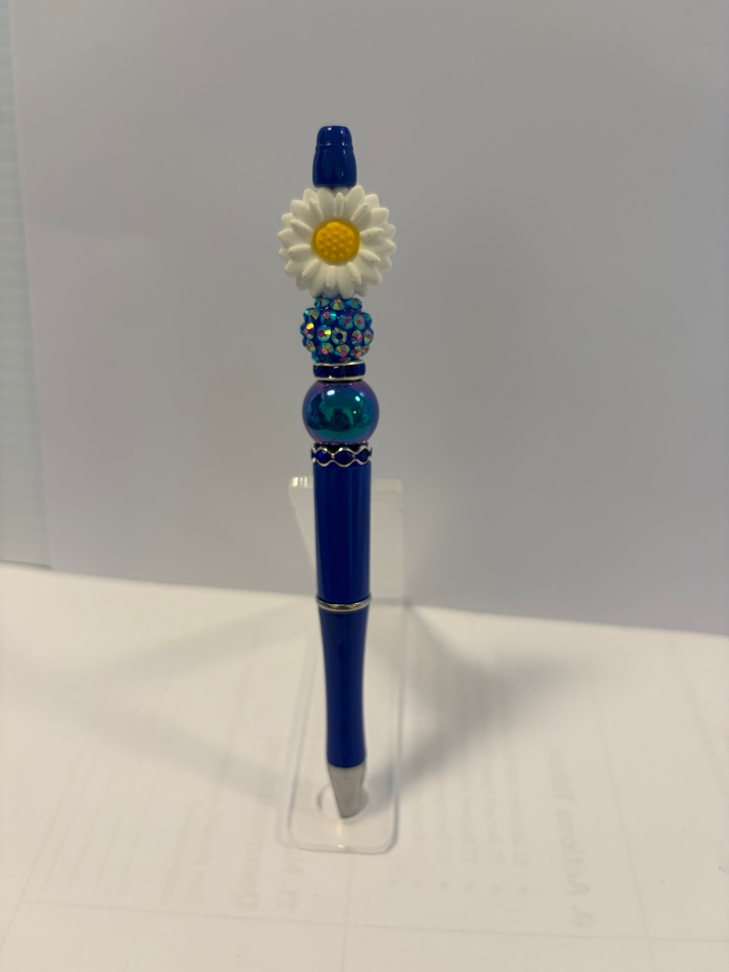 Daisy with Blue Glitter Bead