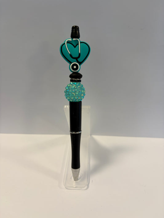 Heart Stethoscope Teal and Black