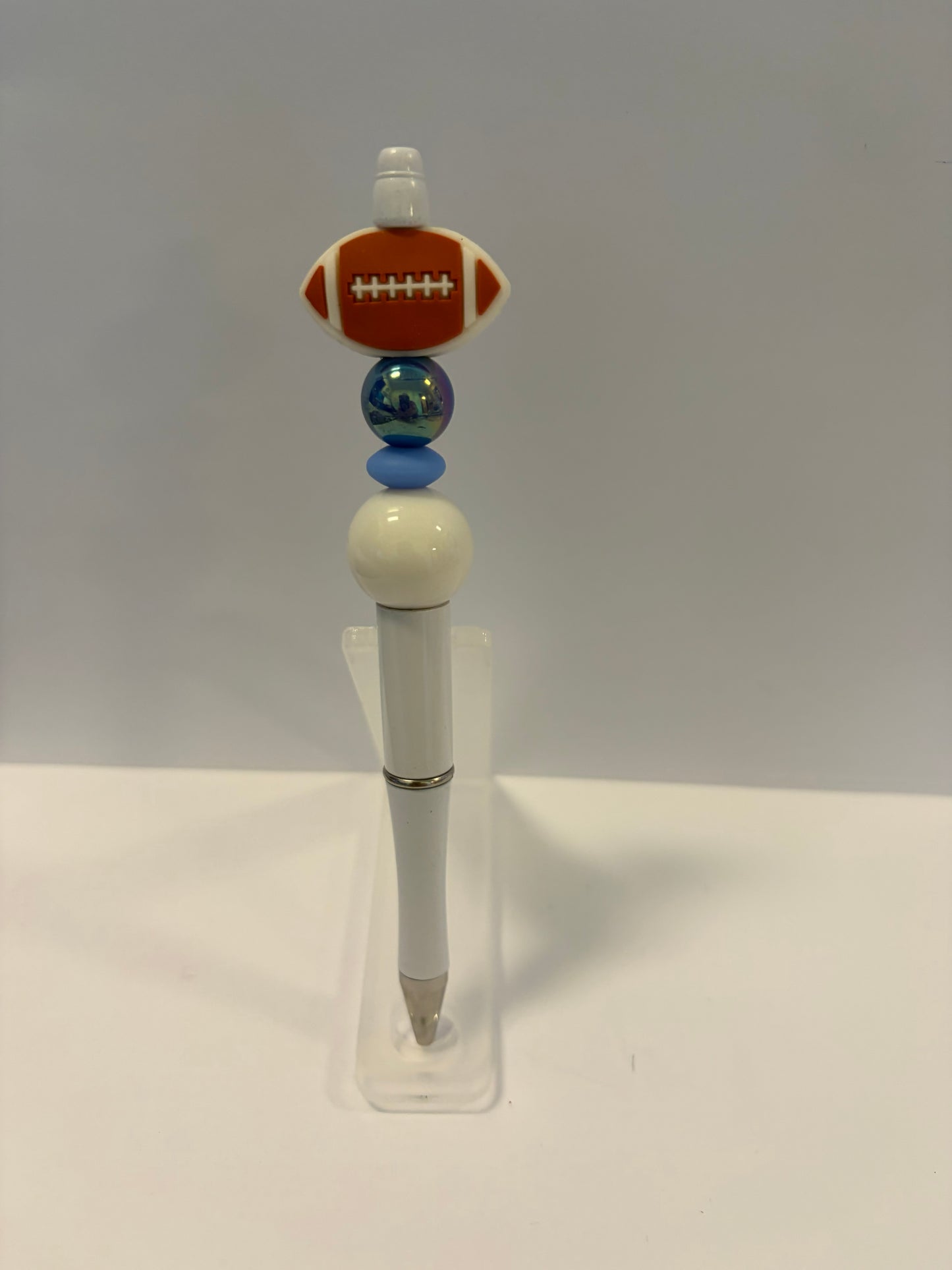 Football White Pen with Blue