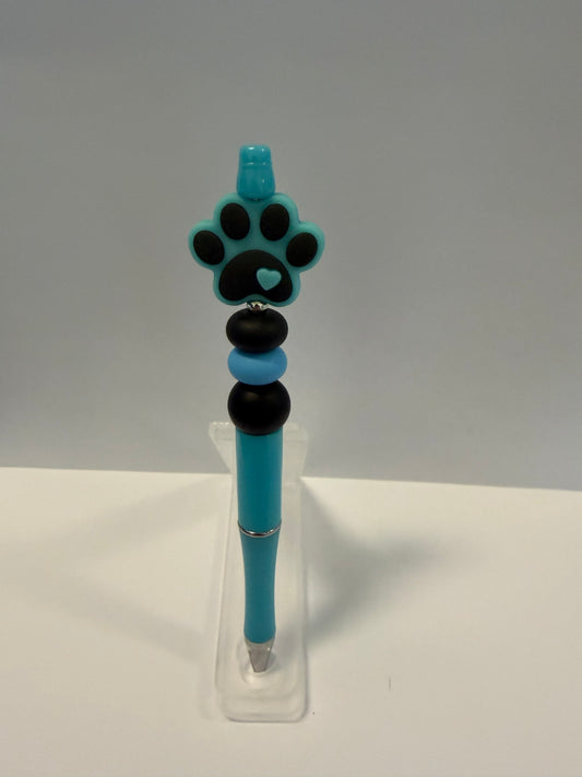 Cute Paw Print Aqua Blue