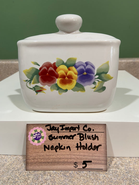 JAY IMPORT COMPANY SUMMER BLUSH NAPKIN HOLDER