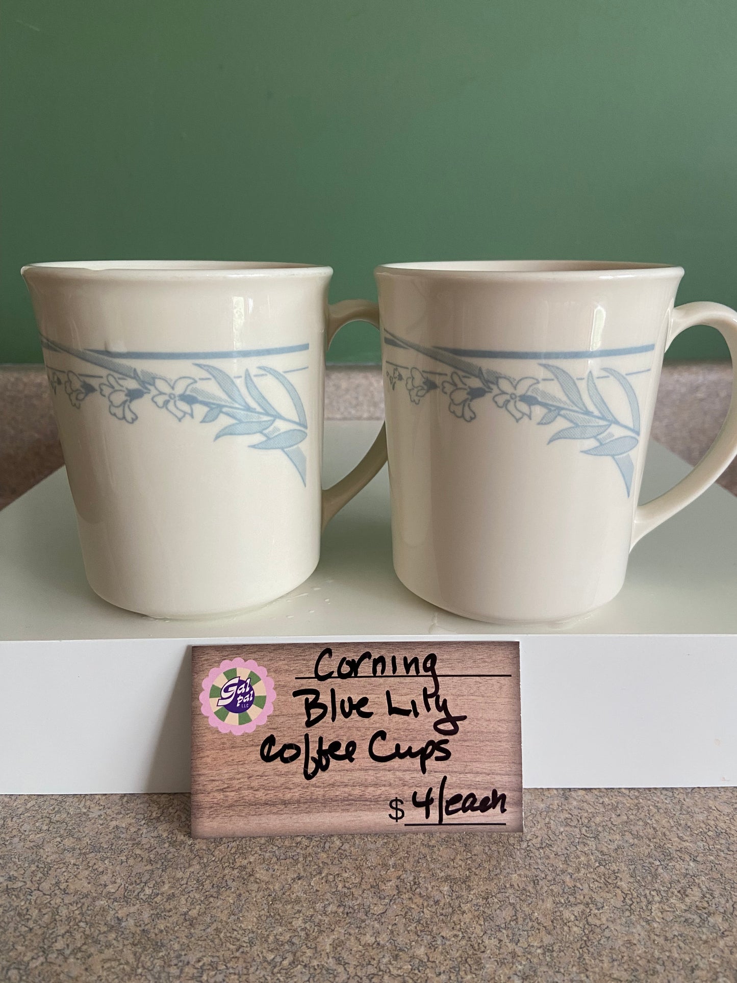 CORNING BLUE LILY COFFEE CUP