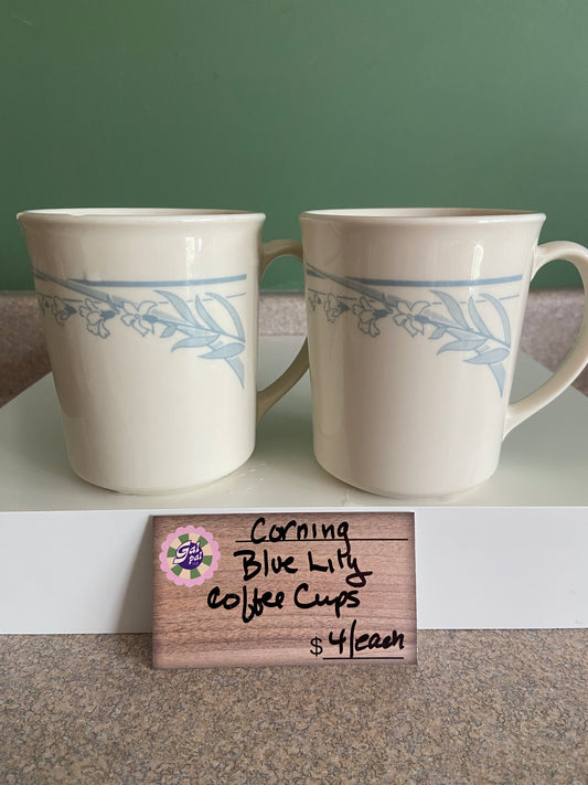 CORNING BLUE LILY COFFEE CUP