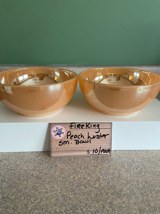 FIRE KING PEACH LUSTER SMALL BOWL