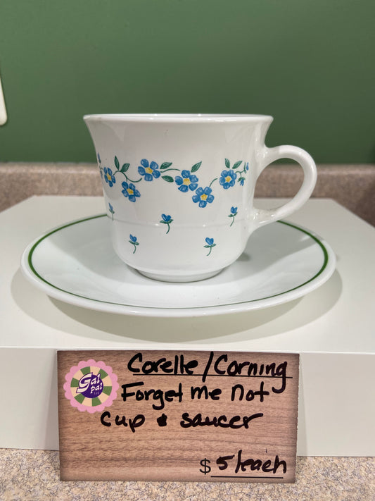 CORNING CORELLE FORGET ME NOT CUP AND SAUCER