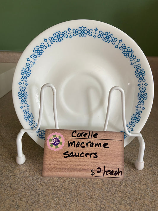 CORELLE MACRAME SAUCER-BLUE