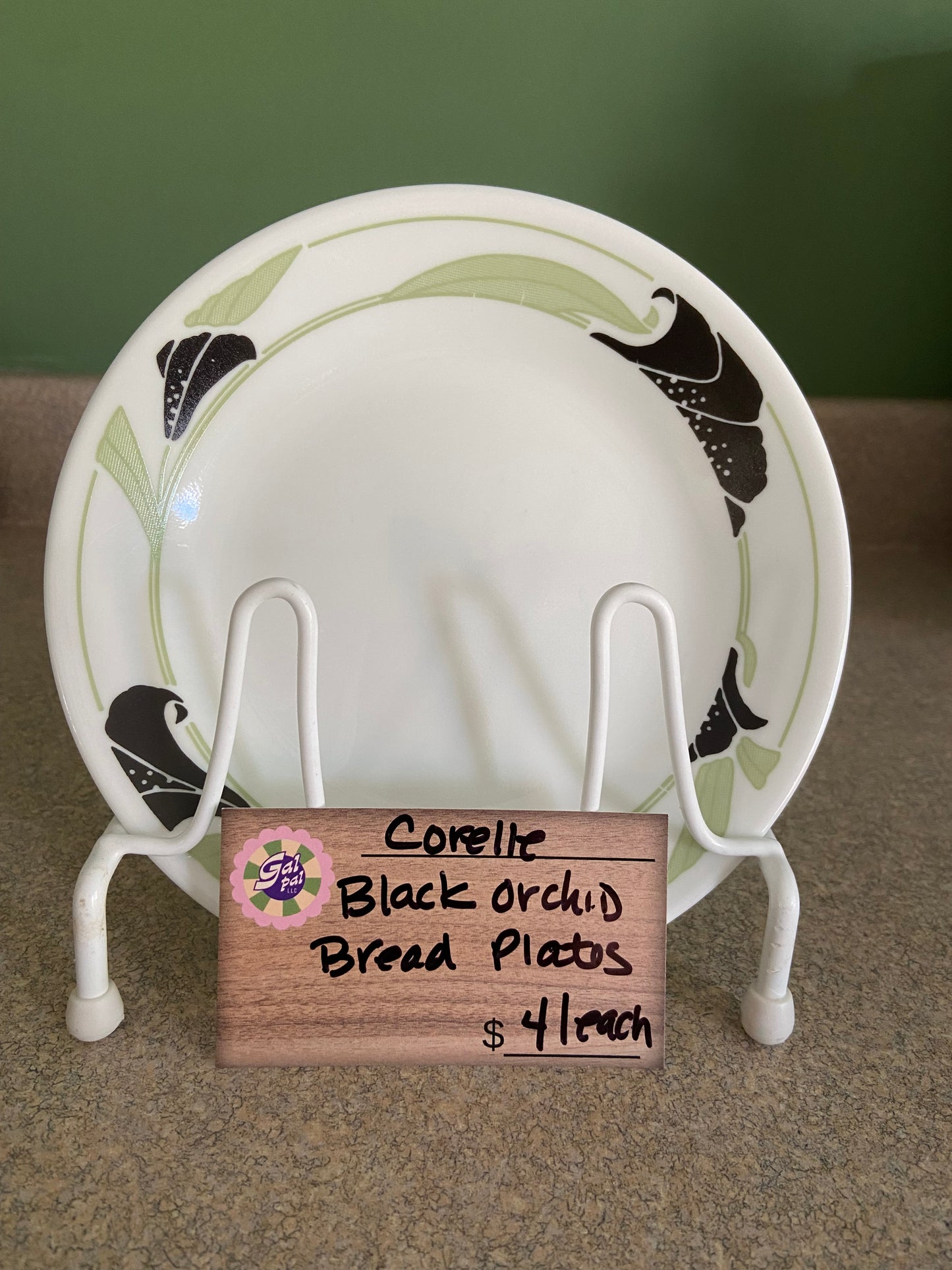 CORELLE BLACK ORCHID BREAD PLATES