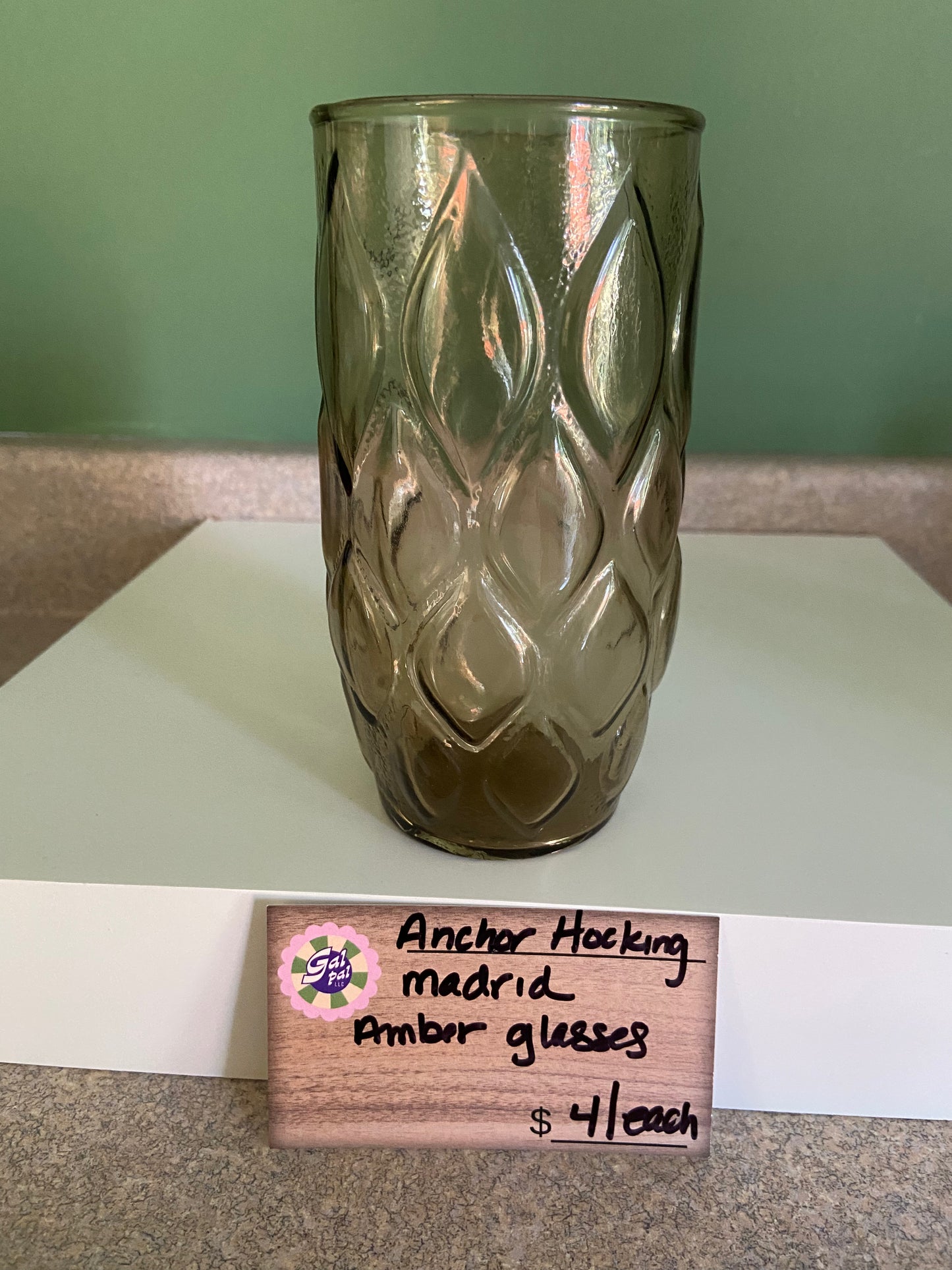 ANCHOR HOCKING MADRID AMBER GLASSES