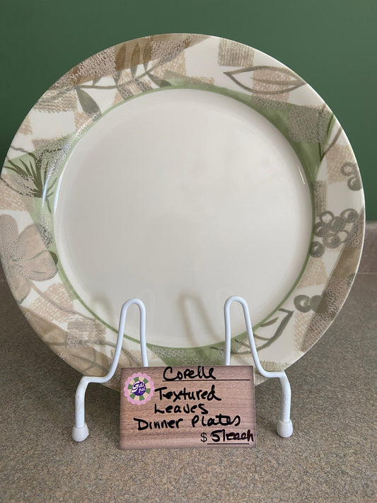 CORELLE TEXTURED LEAVES DINNER PLATES