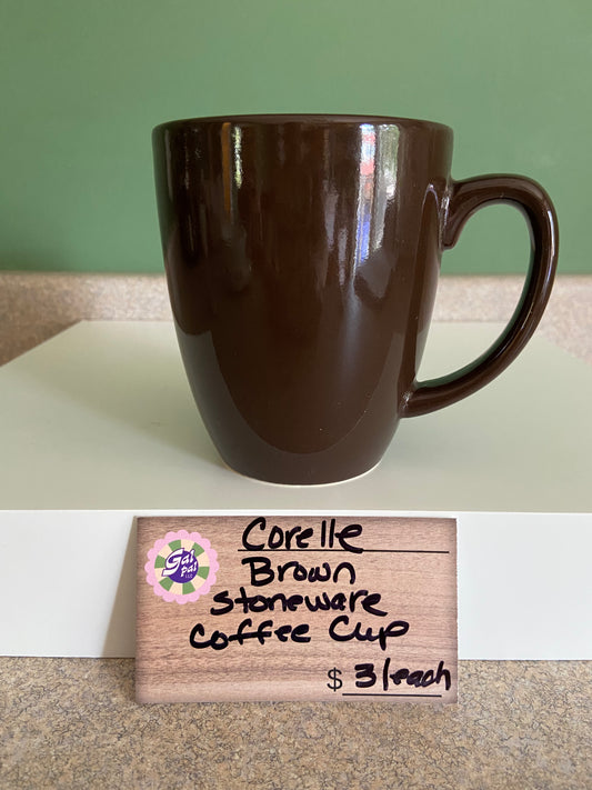 CORELLE BROWN STONEWARE COFFEE CUP