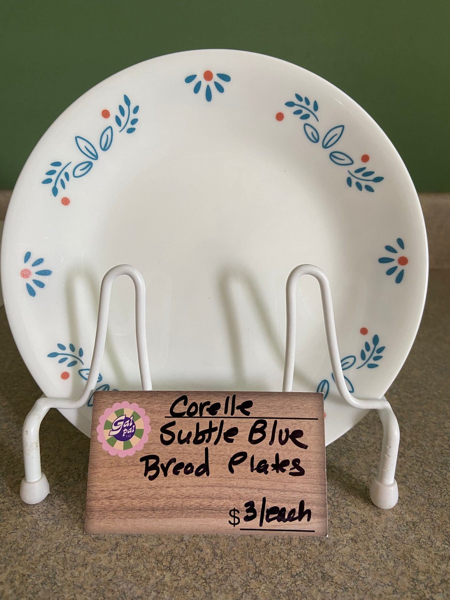CORELLE SUBTLE BLUE BREAD PLATES