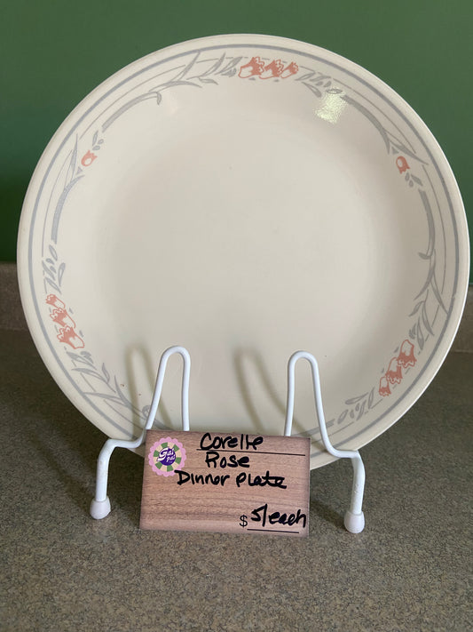 CORELLE ROSE DINNER PLATE