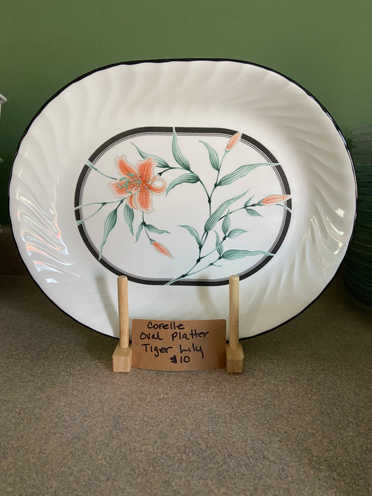 CORELLE TIGER LILY OVAL SERVING PLATTER