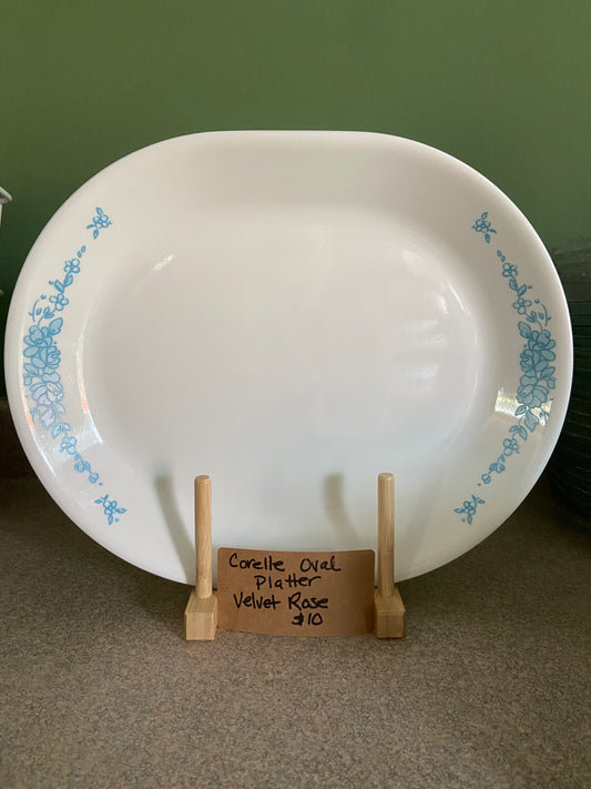 CORELLE VELVET ROSE OVAL SERVING PLATTER
