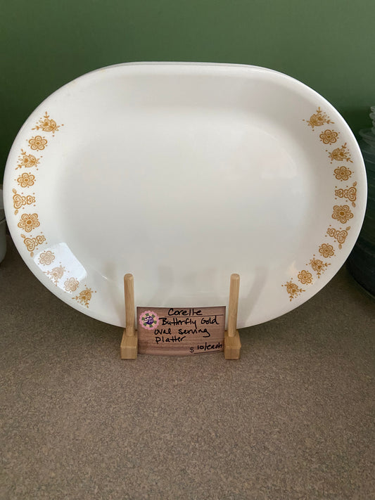 CORELLE BUTTERFLY GOLD OVAL SERVING PLATTER