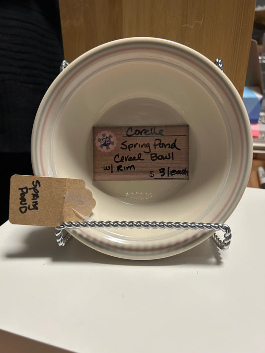 CORELLE SPRING POND CEREAL BOWL WITH RIM