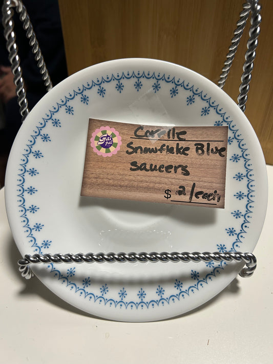 CORELLE SNOWFLAKE BLUE SAUCERS