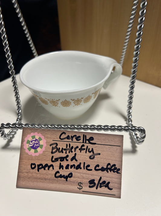 CORELLE BUTTERFLY GOLD OPEN HANDLE COFFEE CUP