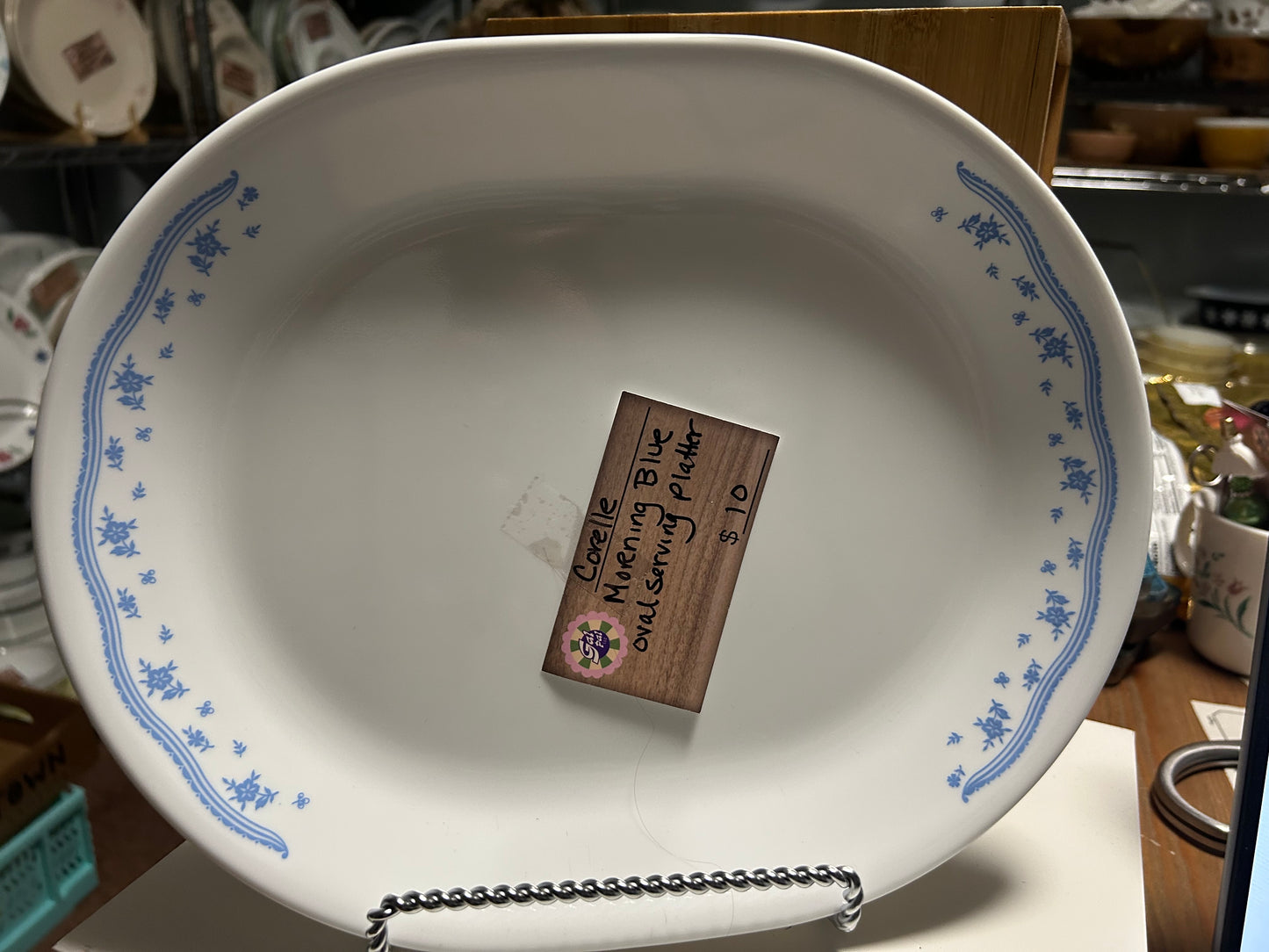 CORELLE MORNING BLUE OVAL PLATTER