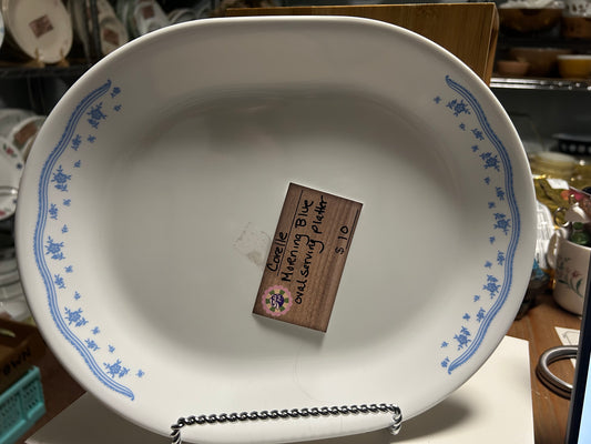 CORELLE MORNING BLUE OVAL PLATTER
