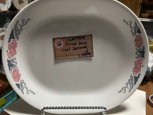CORELLE ROSE DUO OVAL SERVING PLATTER